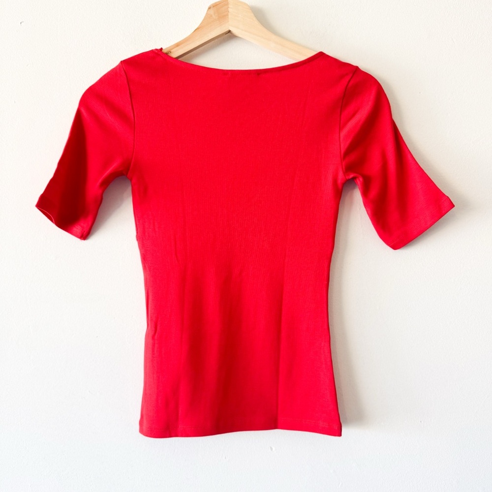 Zara Red Women's V-Neck Top Size S - Picture 4 of 9